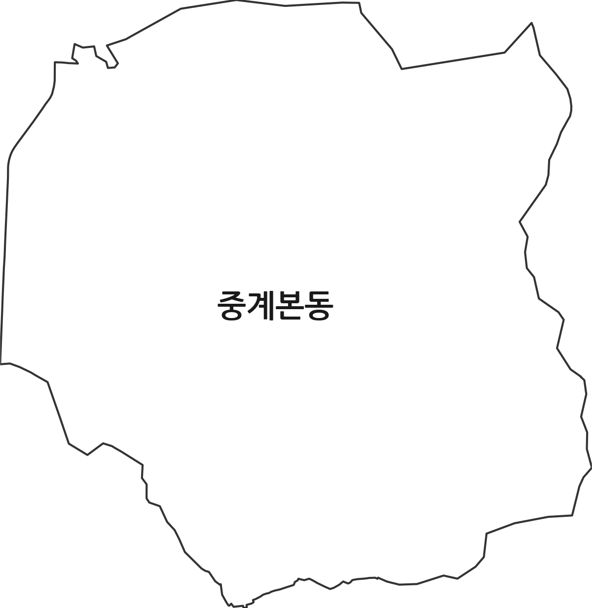 서울특별시 노원구 중계본동 행정동 행정구역 경계 지도
