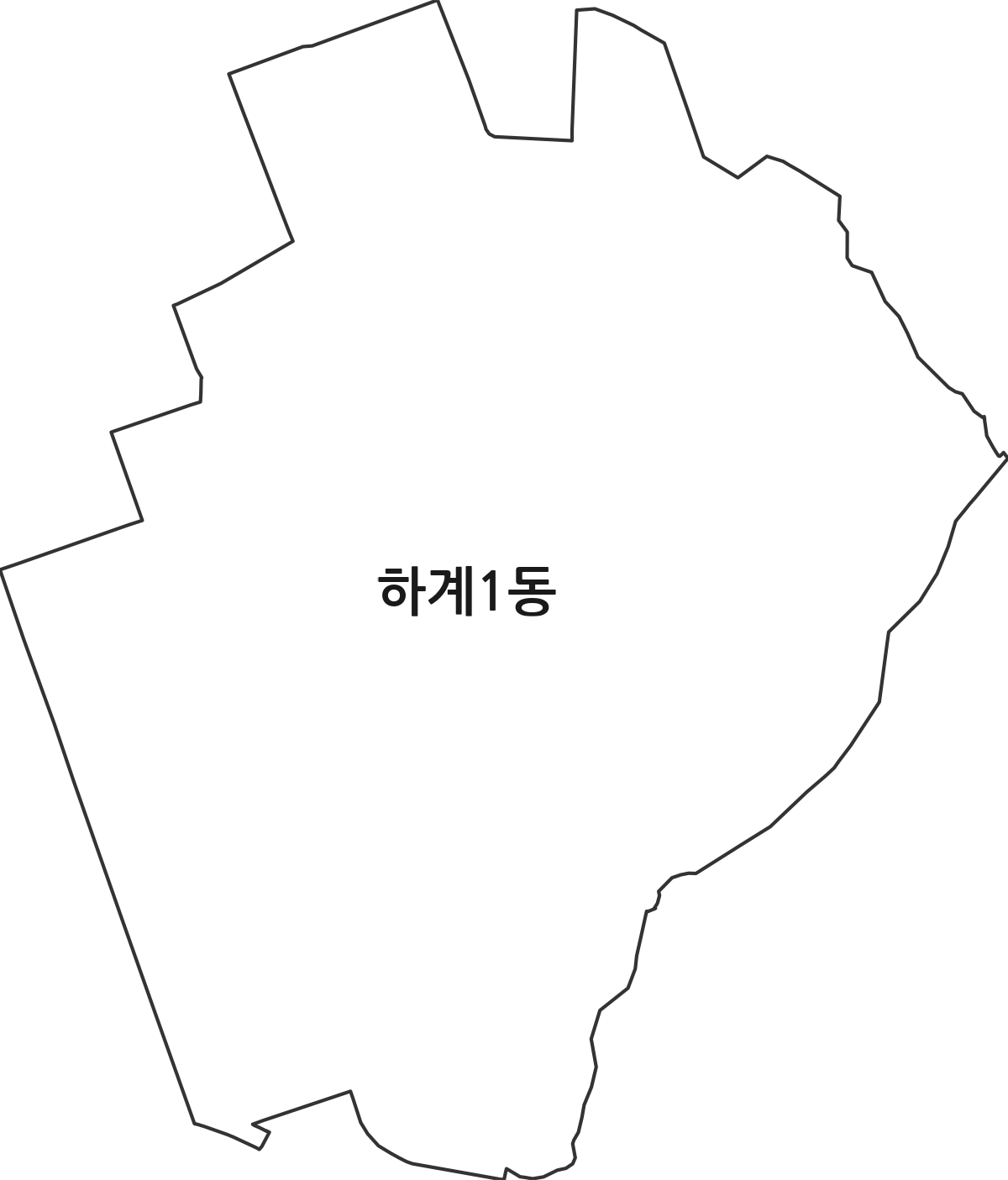 서울특별시 노원구 하계1동 행정동 행정구역 경계 지도