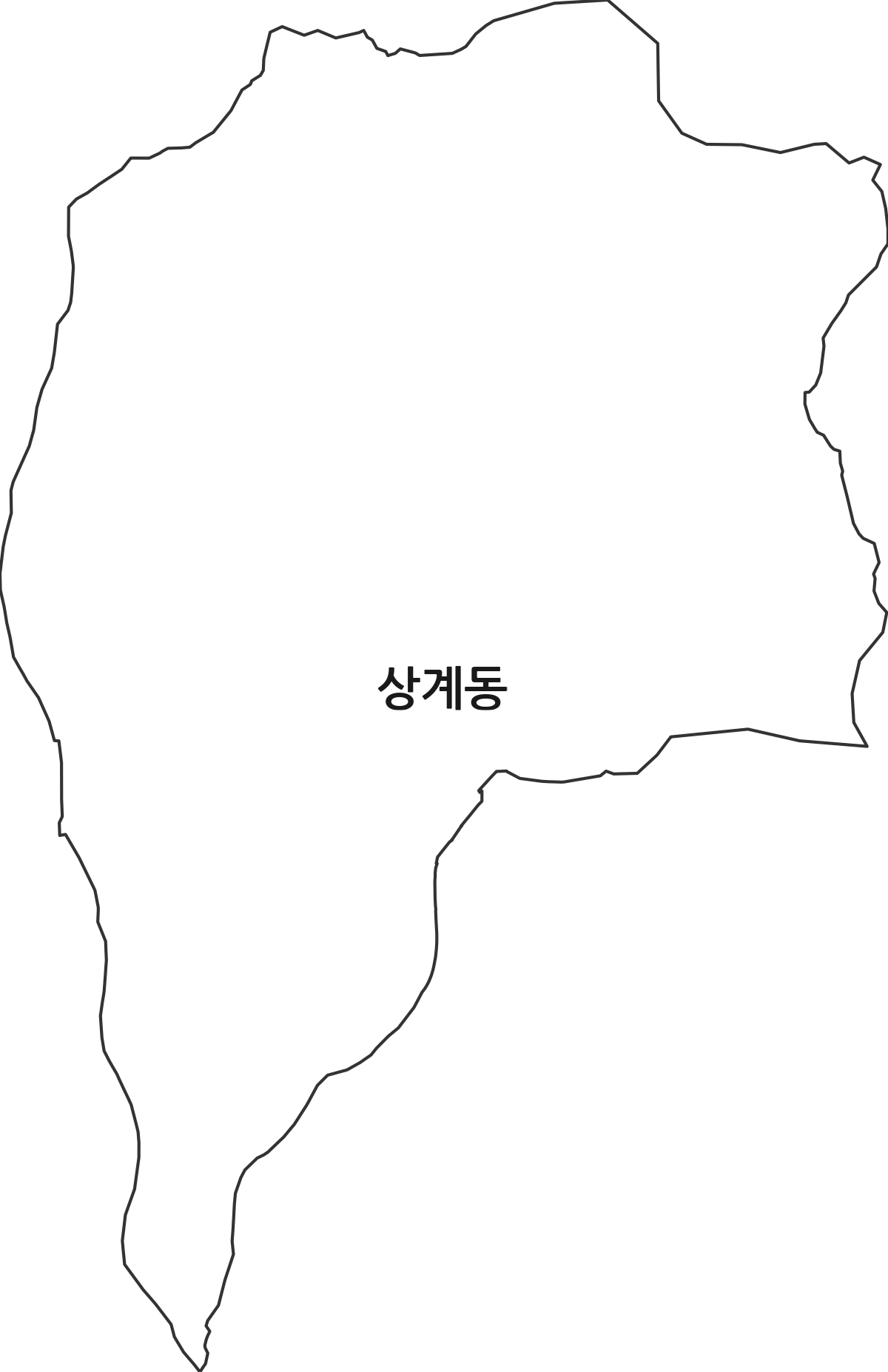 서울특별시 노원구 상계동 법정동 행정구역 경계 지도