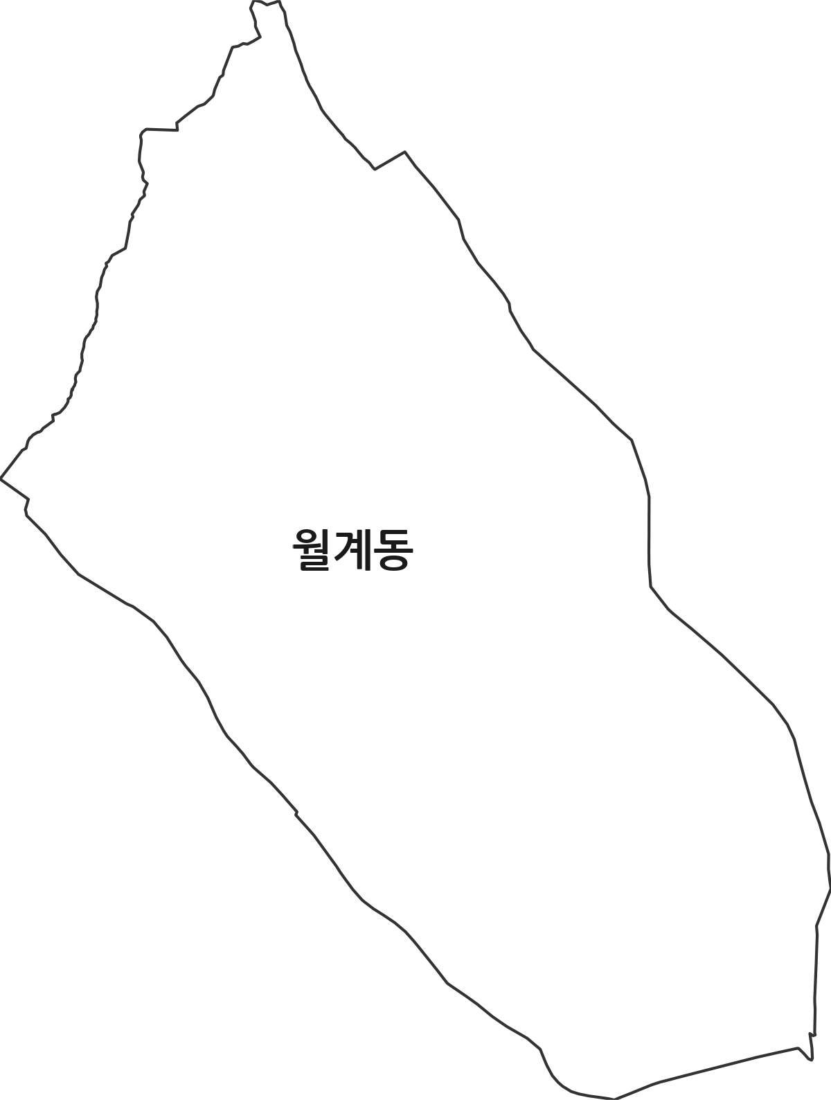 서울특별시 노원구 월계동 법정동 행정구역 경계 지도