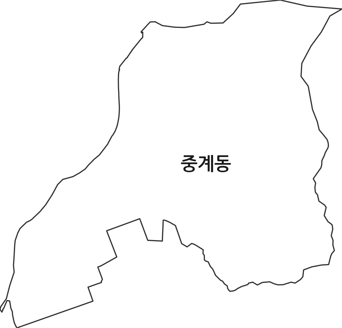 서울특별시 노원구 중계동 법정동 행정구역 경계 지도