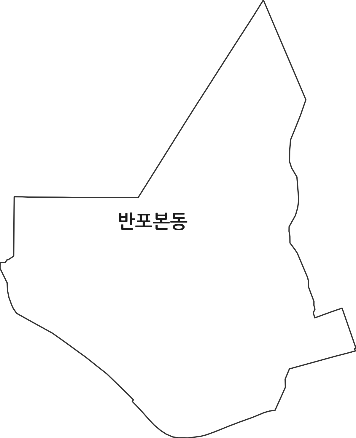 서울특별시 서초구 반포본동 행정동 행정구역 경계 지도