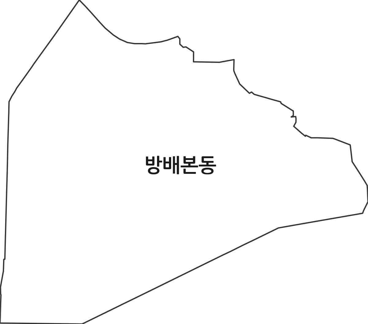서울특별시 서초구 방배본동 행정동 행정구역 경계 지도