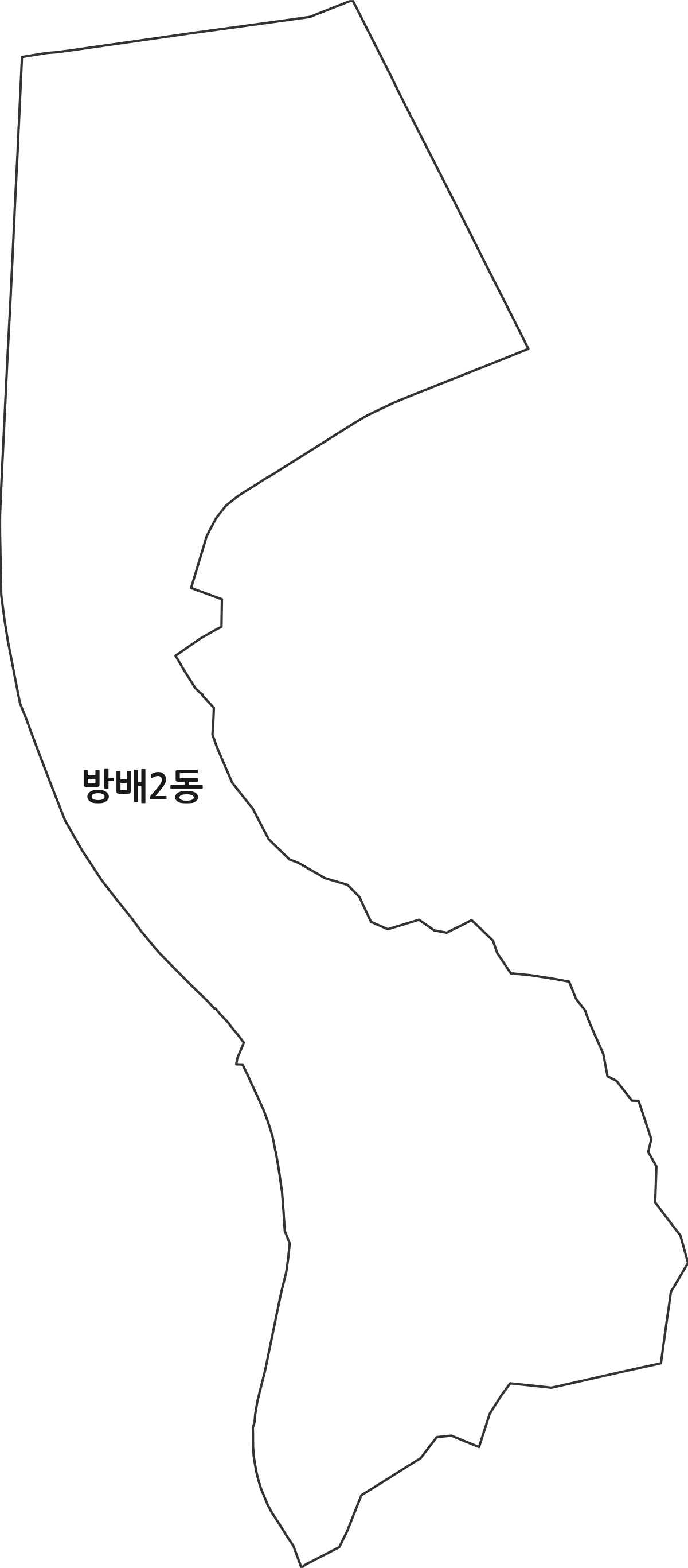 서울특별시 서초구 방배2동 행정동 행정구역 경계 지도