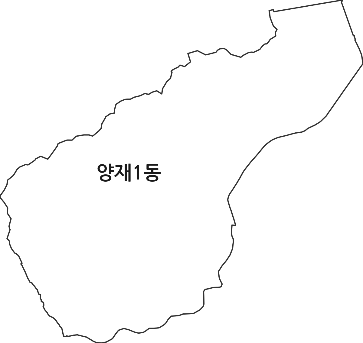 서울특별시 서초구 양재1동 행정동 행정구역 경계 지도