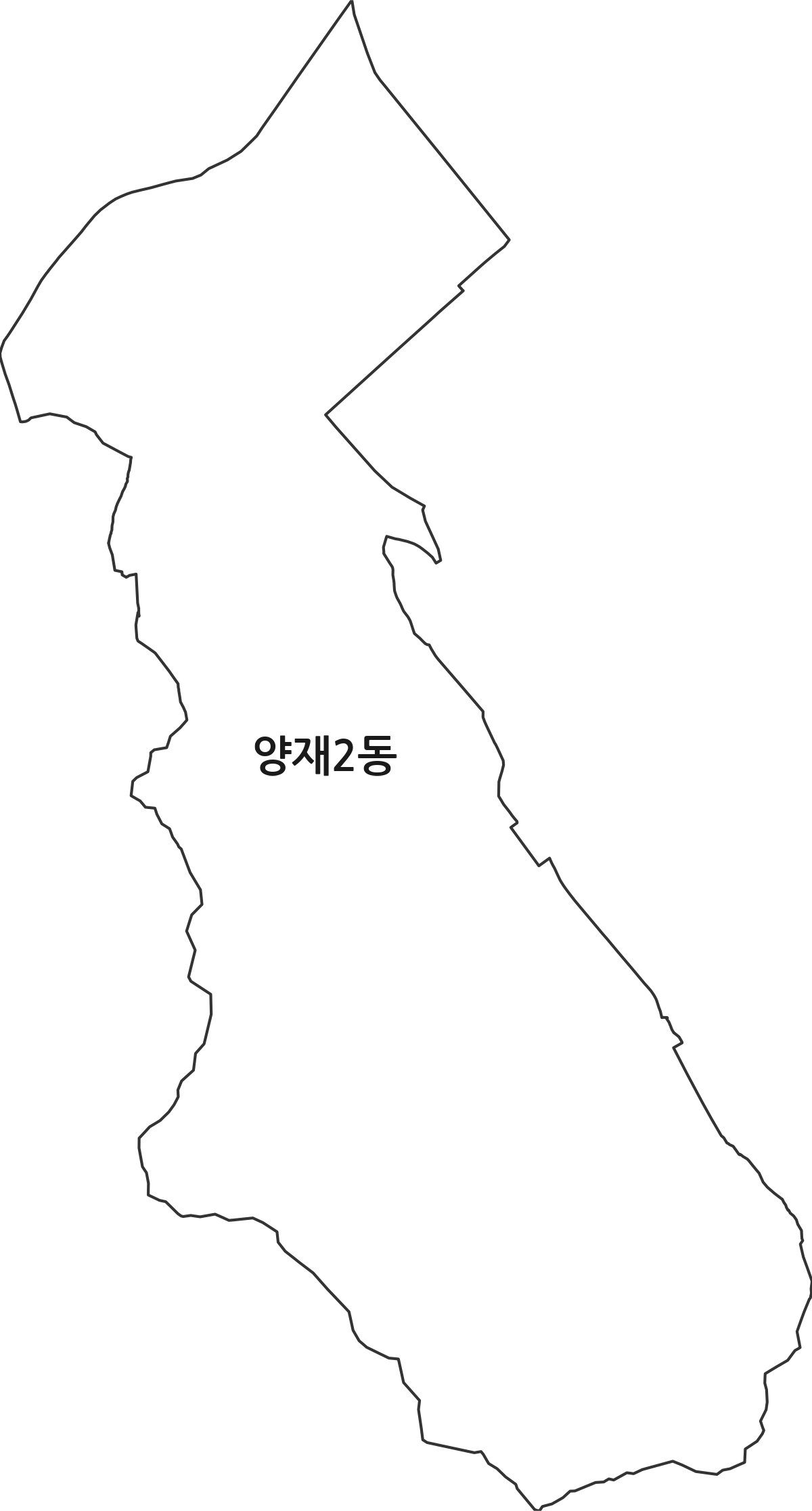 서울특별시 서초구 양재2동 행정동 행정구역 경계 지도