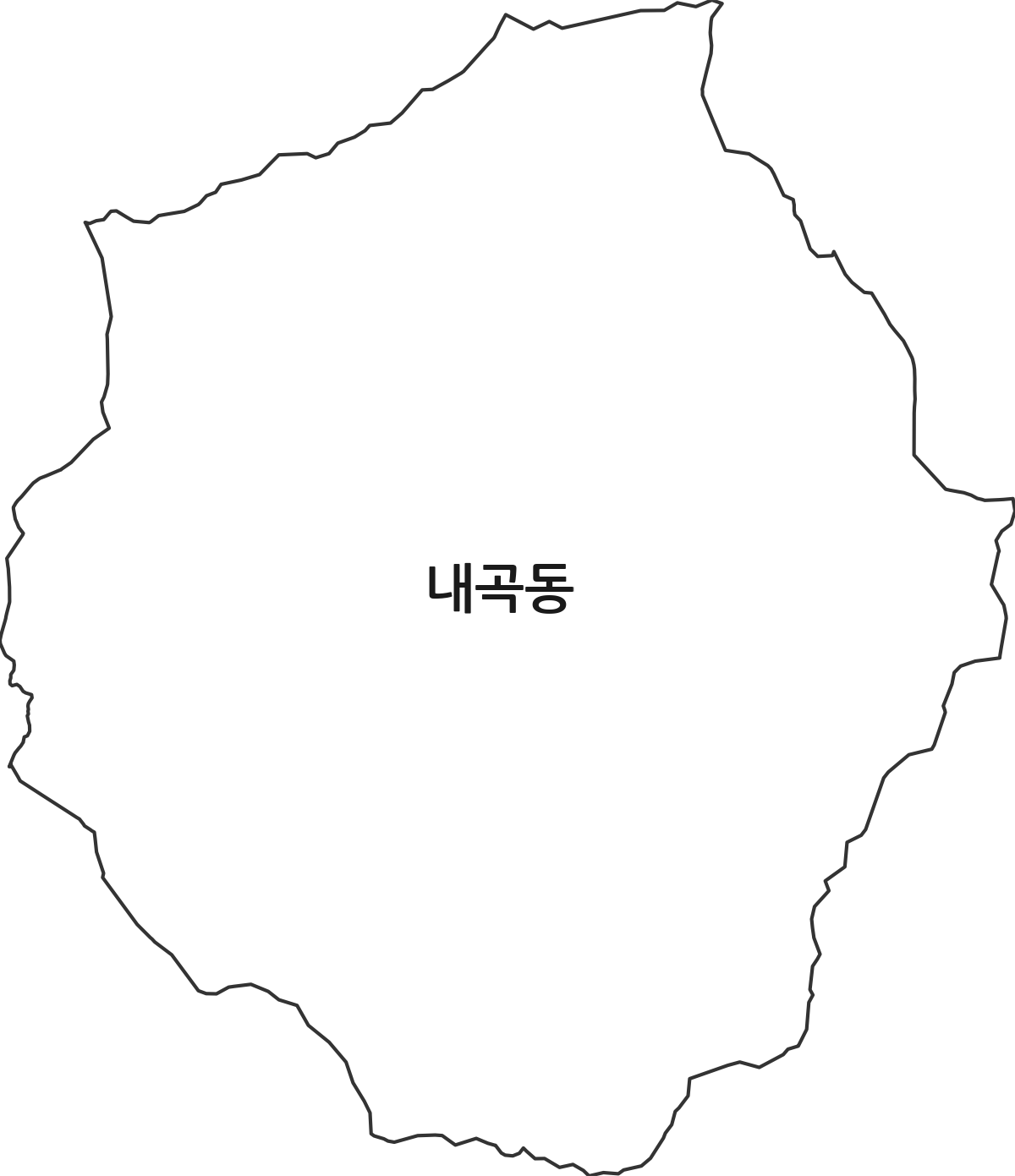 서울특별시 서초구 내곡동 법정동 행정구역 경계 지도