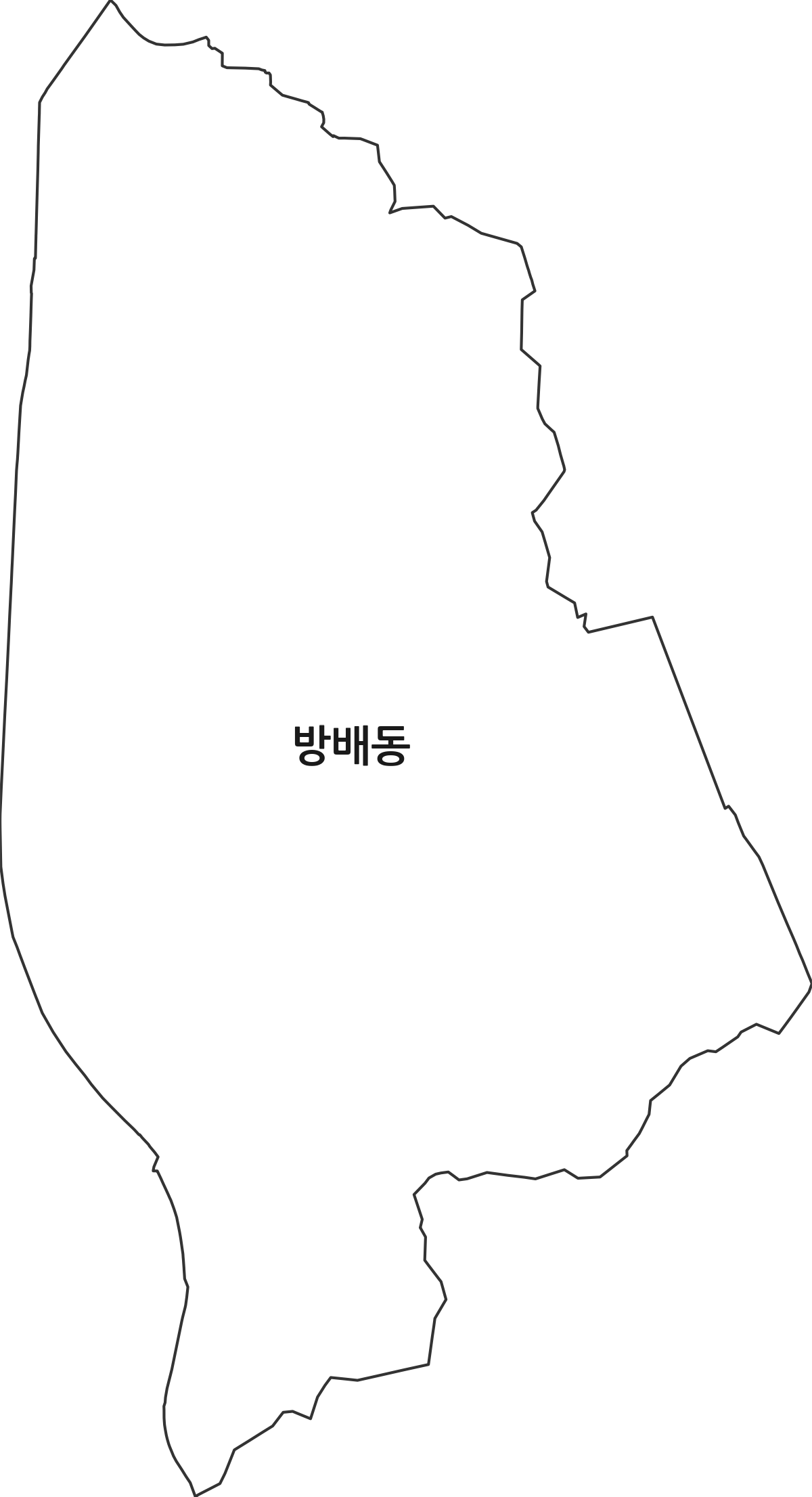 서울특별시 서초구 방배동 법정동 행정구역 경계 지도