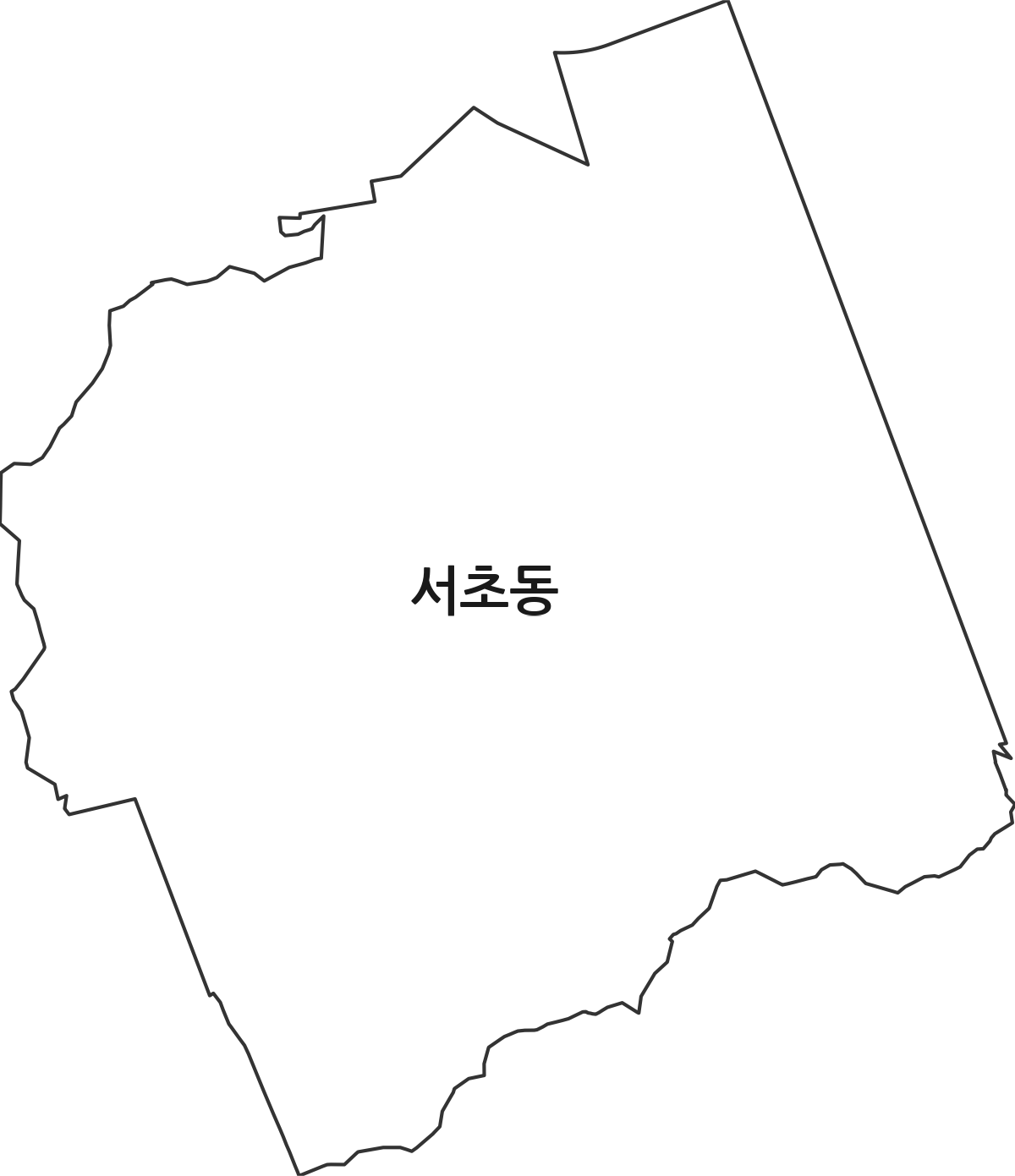 서울특별시 서초구 서초동 법정동 행정구역 경계 지도