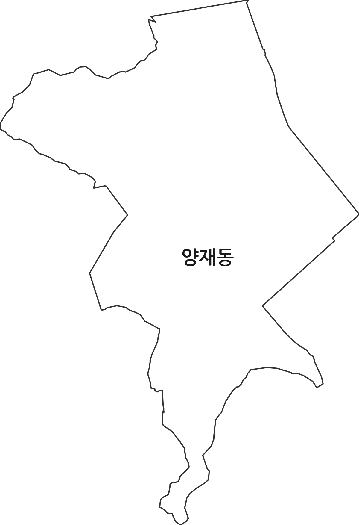 서울특별시 서초구 양재동 법정동 행정구역 경계 지도