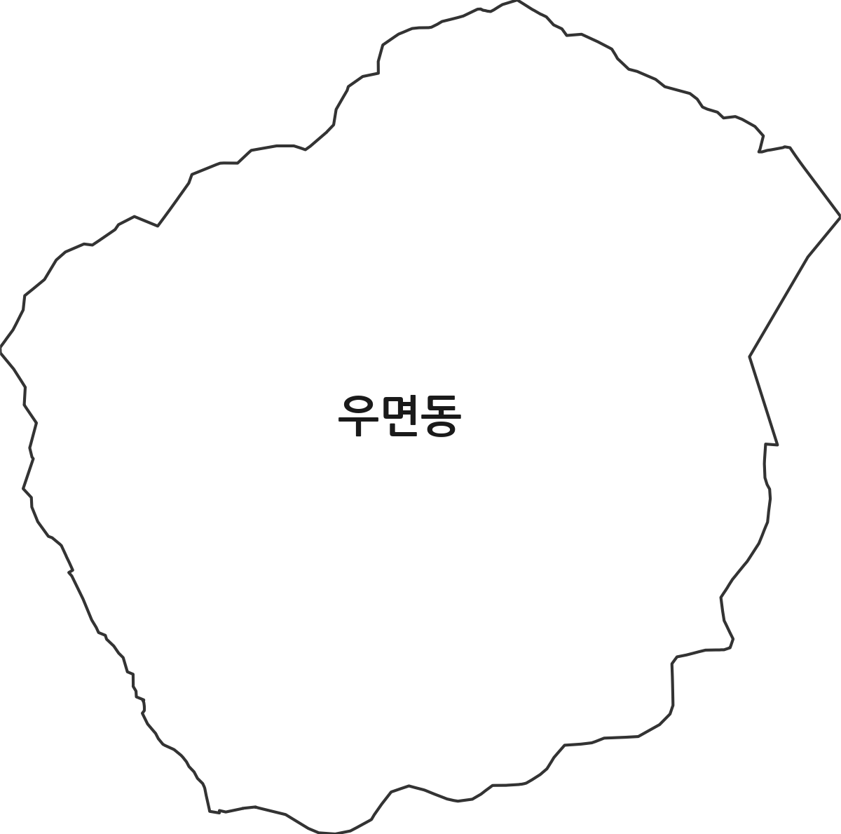 서울특별시 서초구 우면동 법정동 행정구역 경계 지도