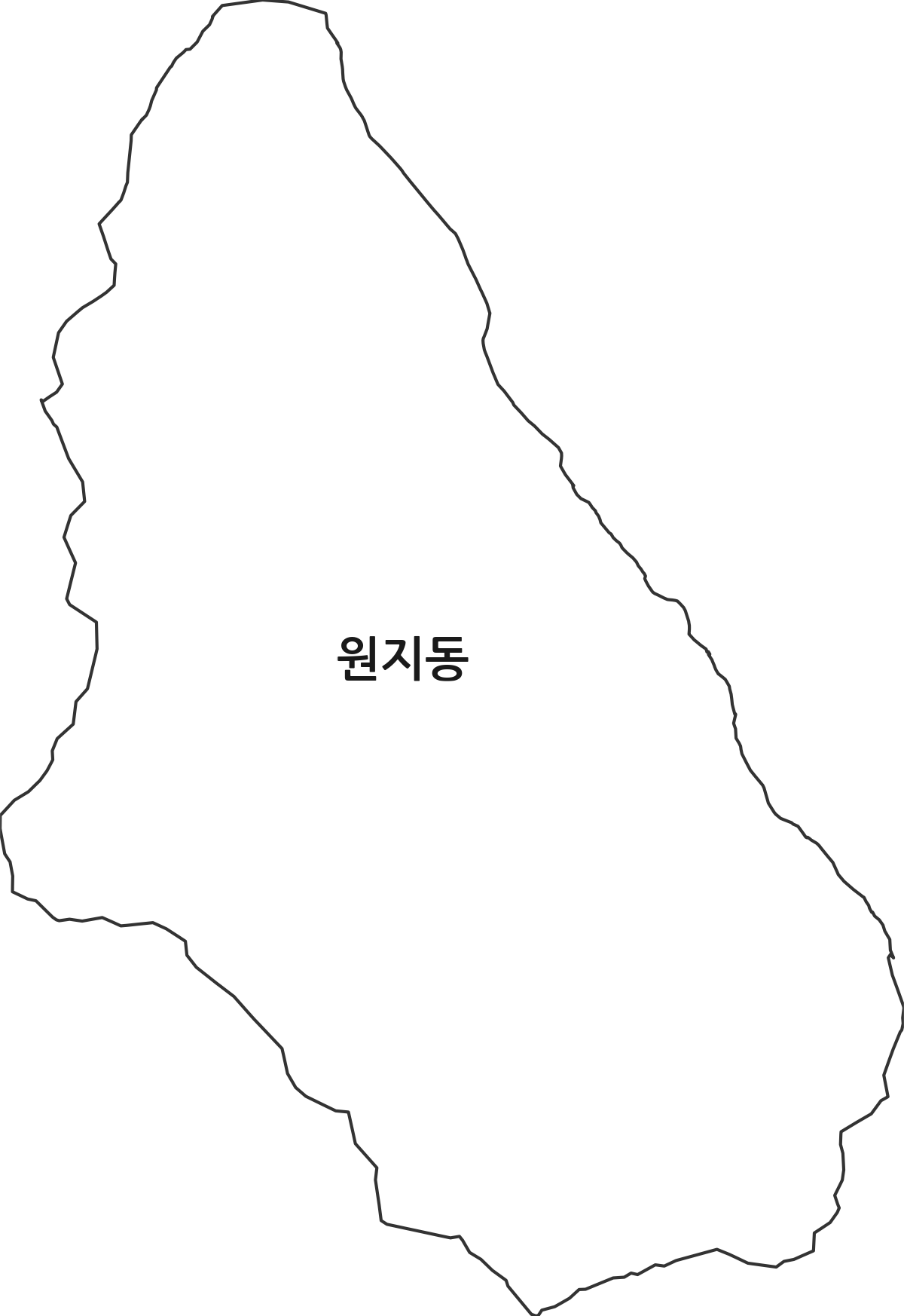 서울특별시 서초구 원지동 법정동 행정구역 경계 지도