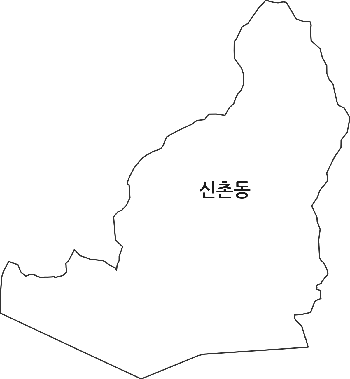 서울특별시 서대문구 신촌동 행정동 행정구역 경계 지도