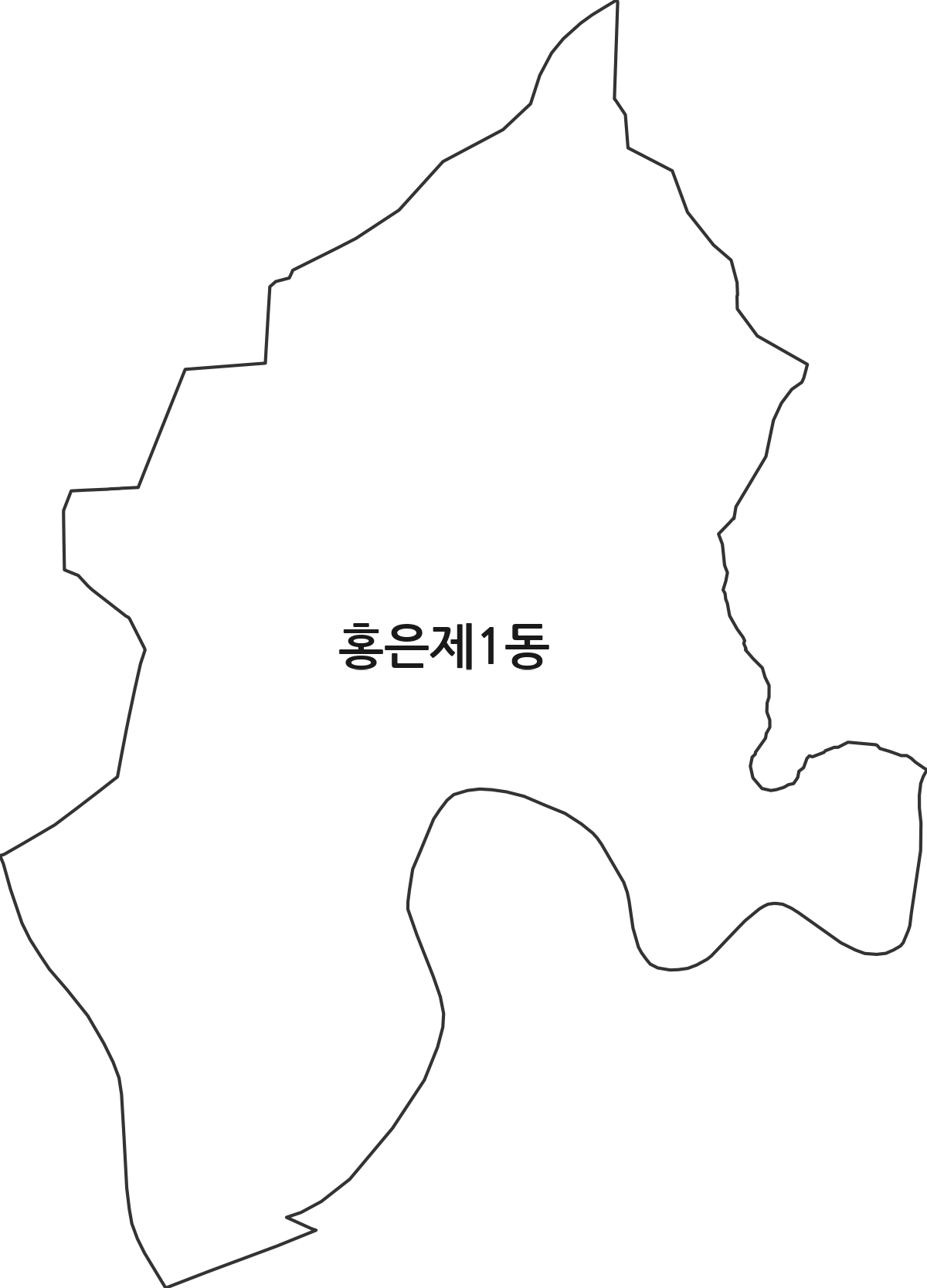 서울특별시 서대문구 홍은제1동 행정동 행정구역 경계 지도