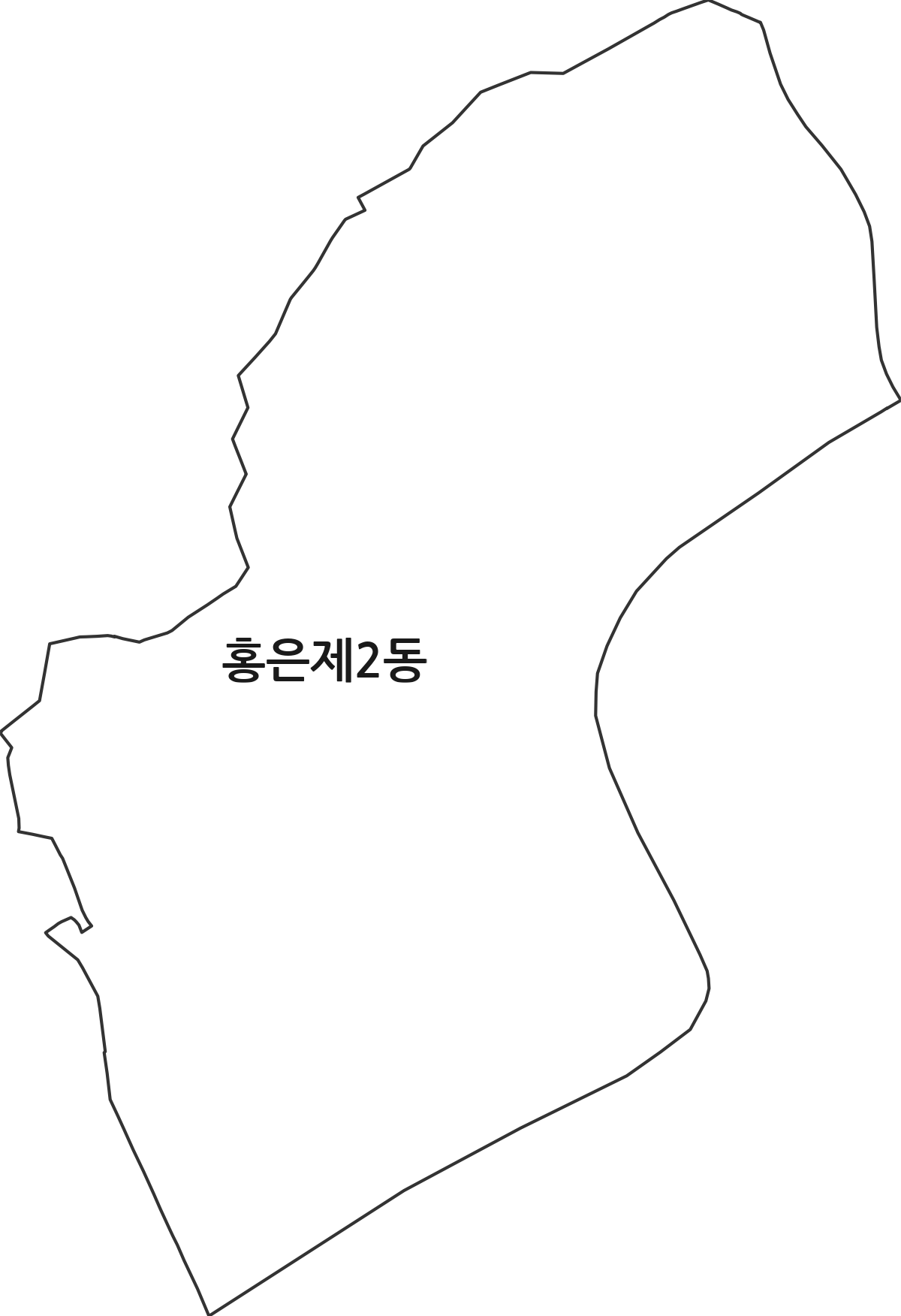 서울특별시 서대문구 홍은제2동 행정동 행정구역 경계 지도