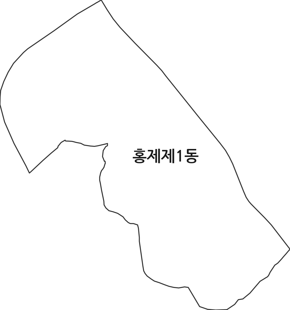 서울특별시 서대문구 홍제제1동 행정동 행정구역 경계 지도