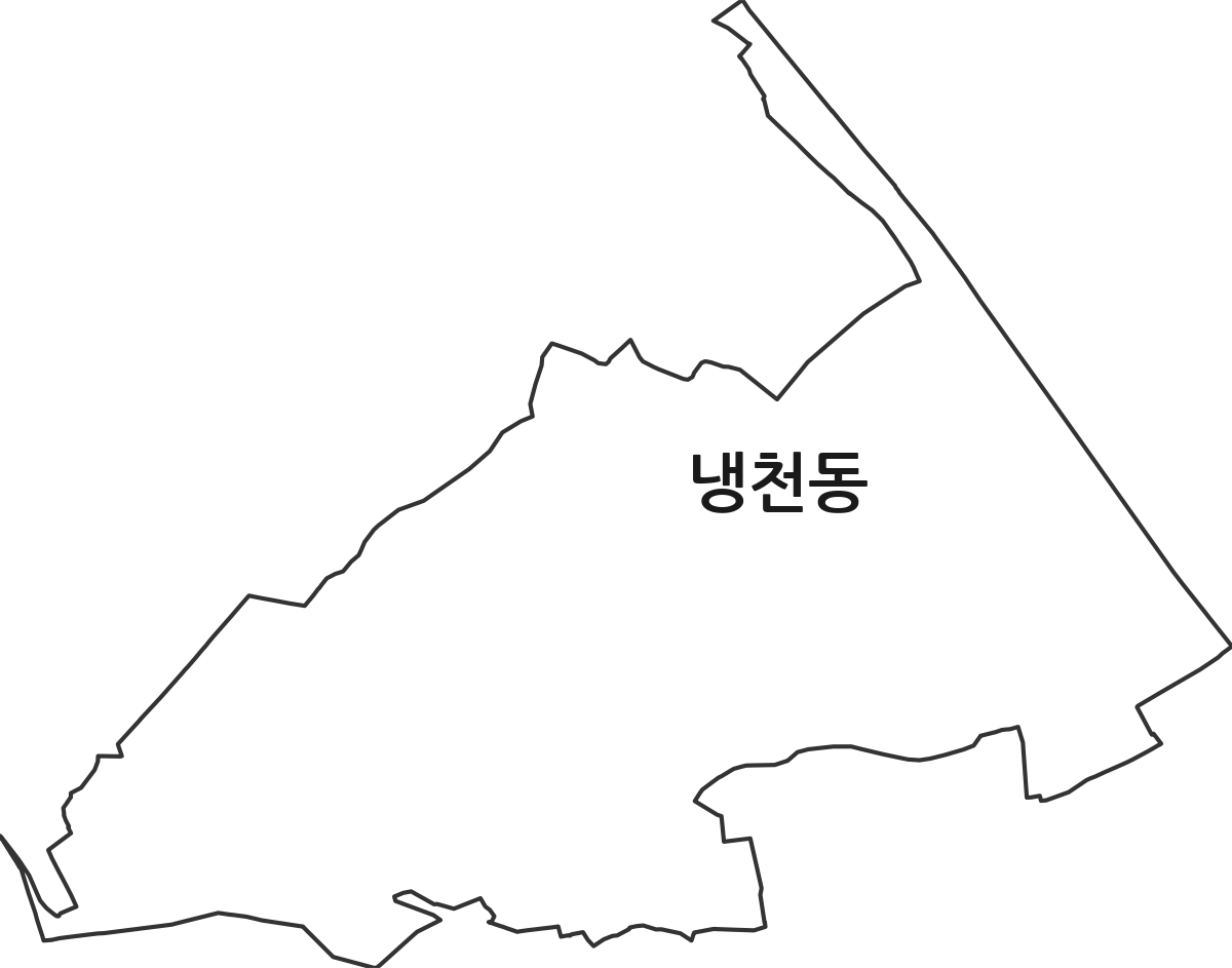 서울특별시 서대문구 냉천동 법정동 행정구역 경계 지도