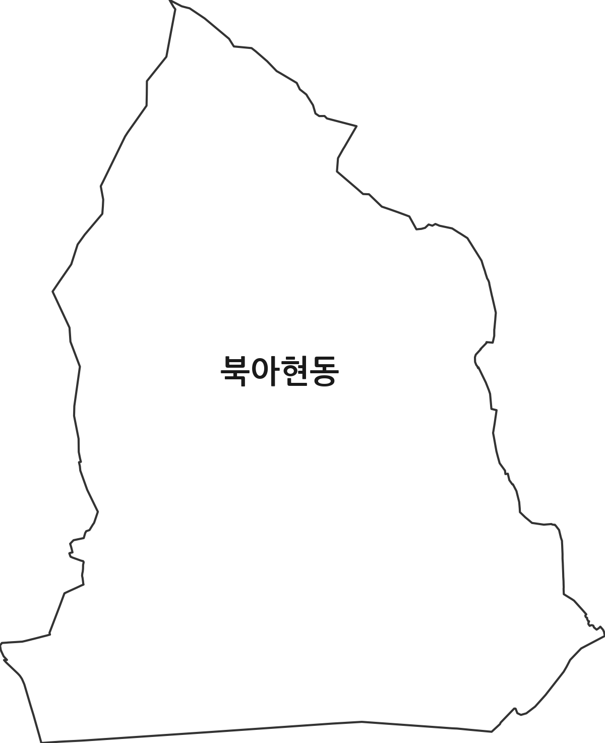 서울특별시 서대문구 북아현동 법정동 행정구역 경계 지도