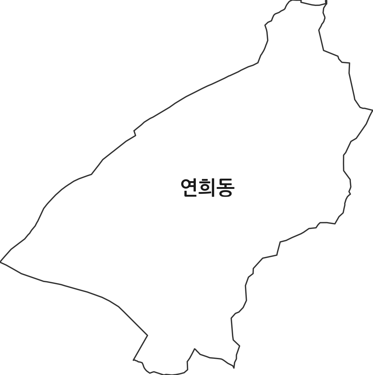 서울특별시 서대문구 연희동 법정동 행정구역 경계 지도
