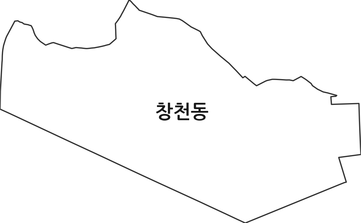 서울특별시 서대문구 창천동 법정동 행정구역 경계 지도