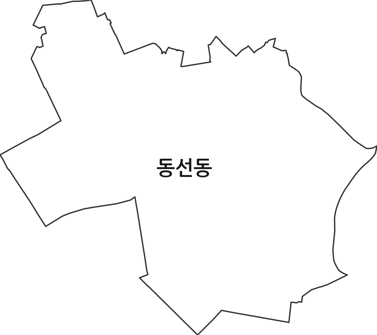 서울특별시 성북구 동선동 행정동 행정구역 경계 지도
