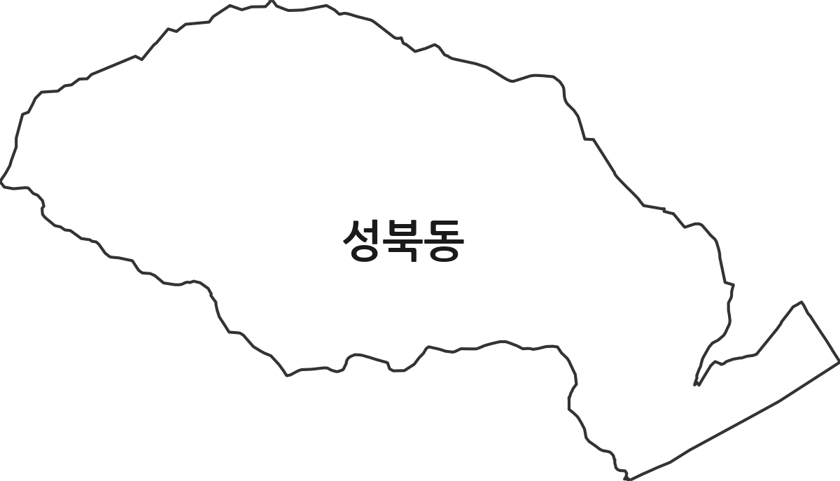 서울특별시 성북구 성북동 행정동 행정구역 경계 지도