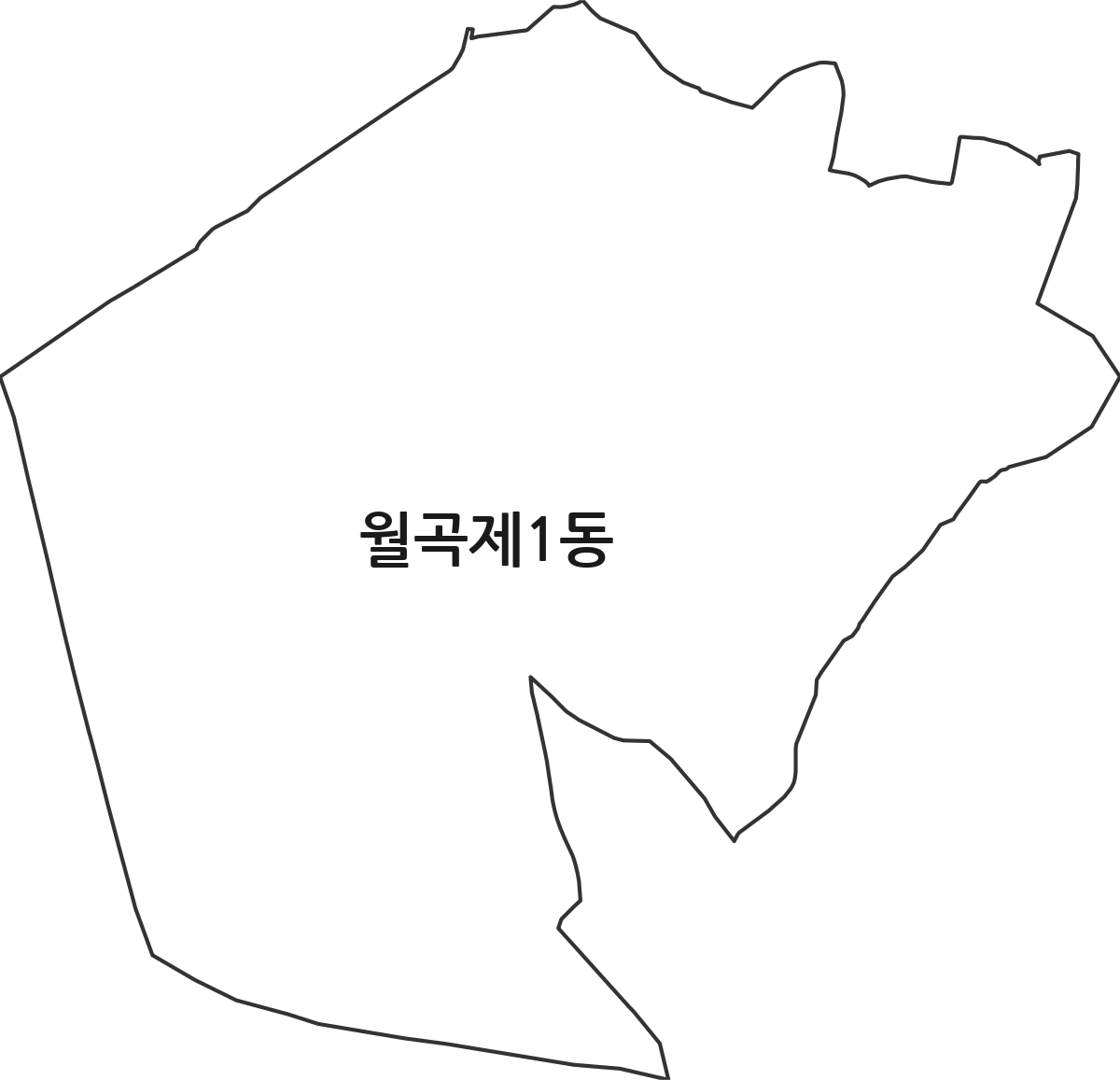 서울특별시 성북구 월곡제1동 행정동 행정구역 경계 지도