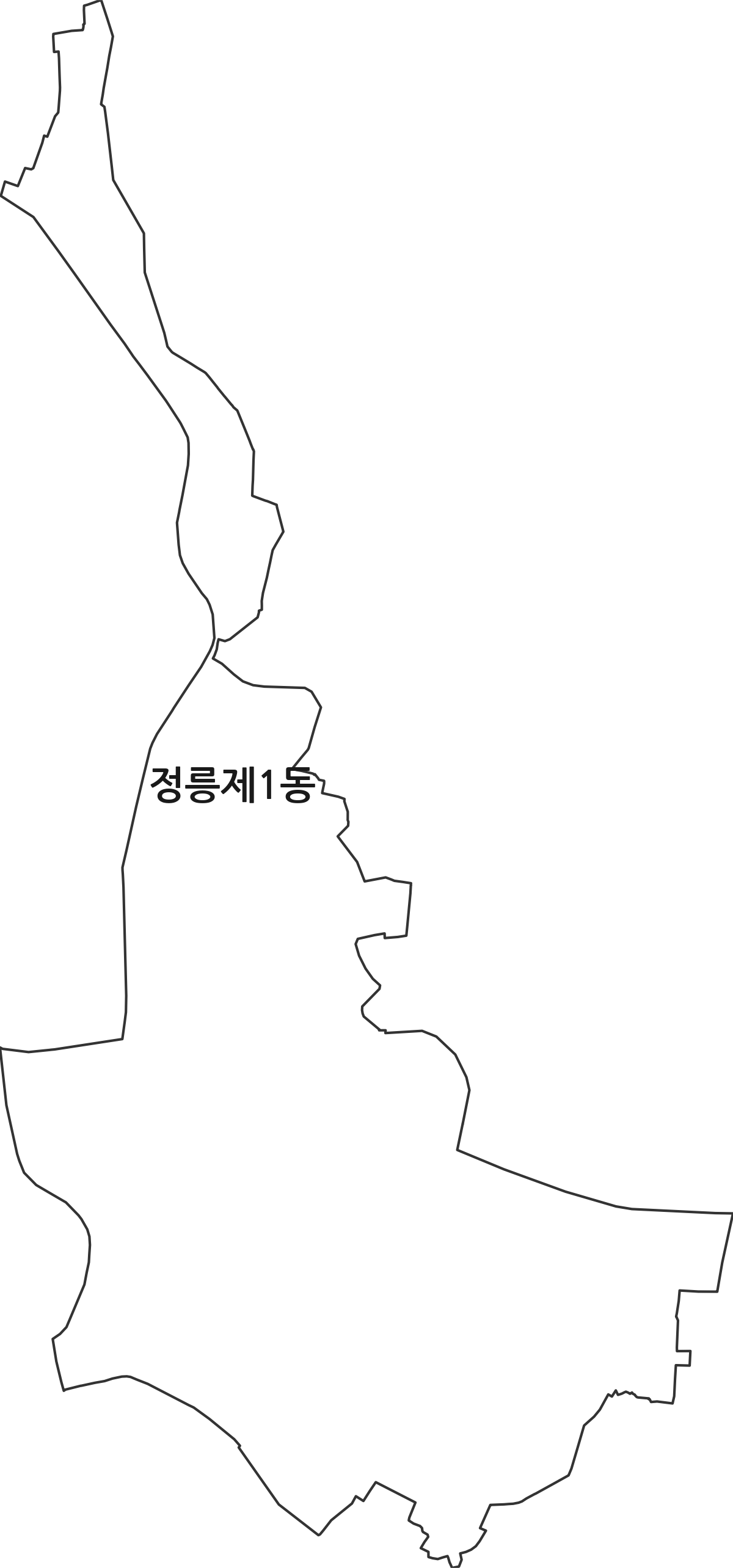 서울특별시 성북구 정릉제1동 행정동 행정구역 경계 지도
