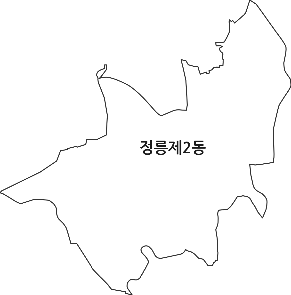 서울특별시 성북구 정릉제2동 행정동 행정구역 경계 지도