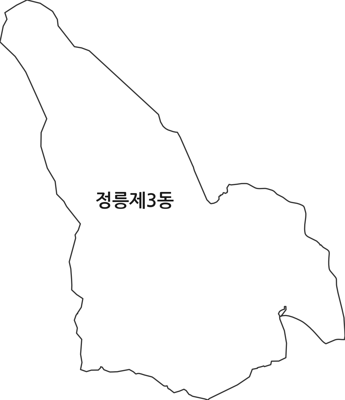 서울특별시 성북구 정릉제3동 행정동 행정구역 경계 지도