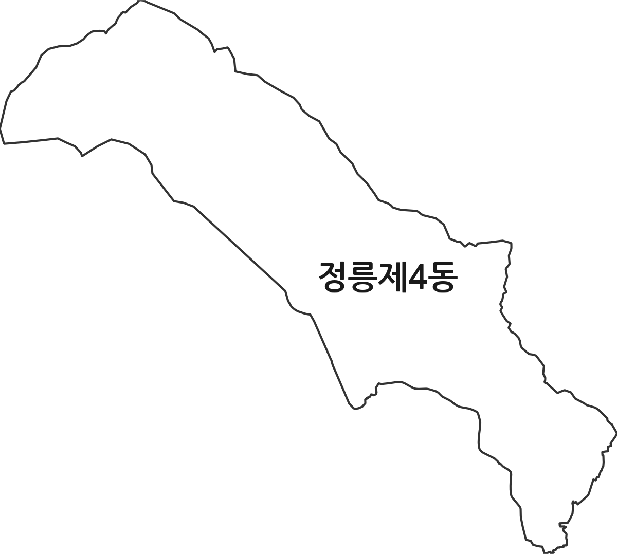 서울특별시 성북구 정릉제4동 행정동 행정구역 경계 지도