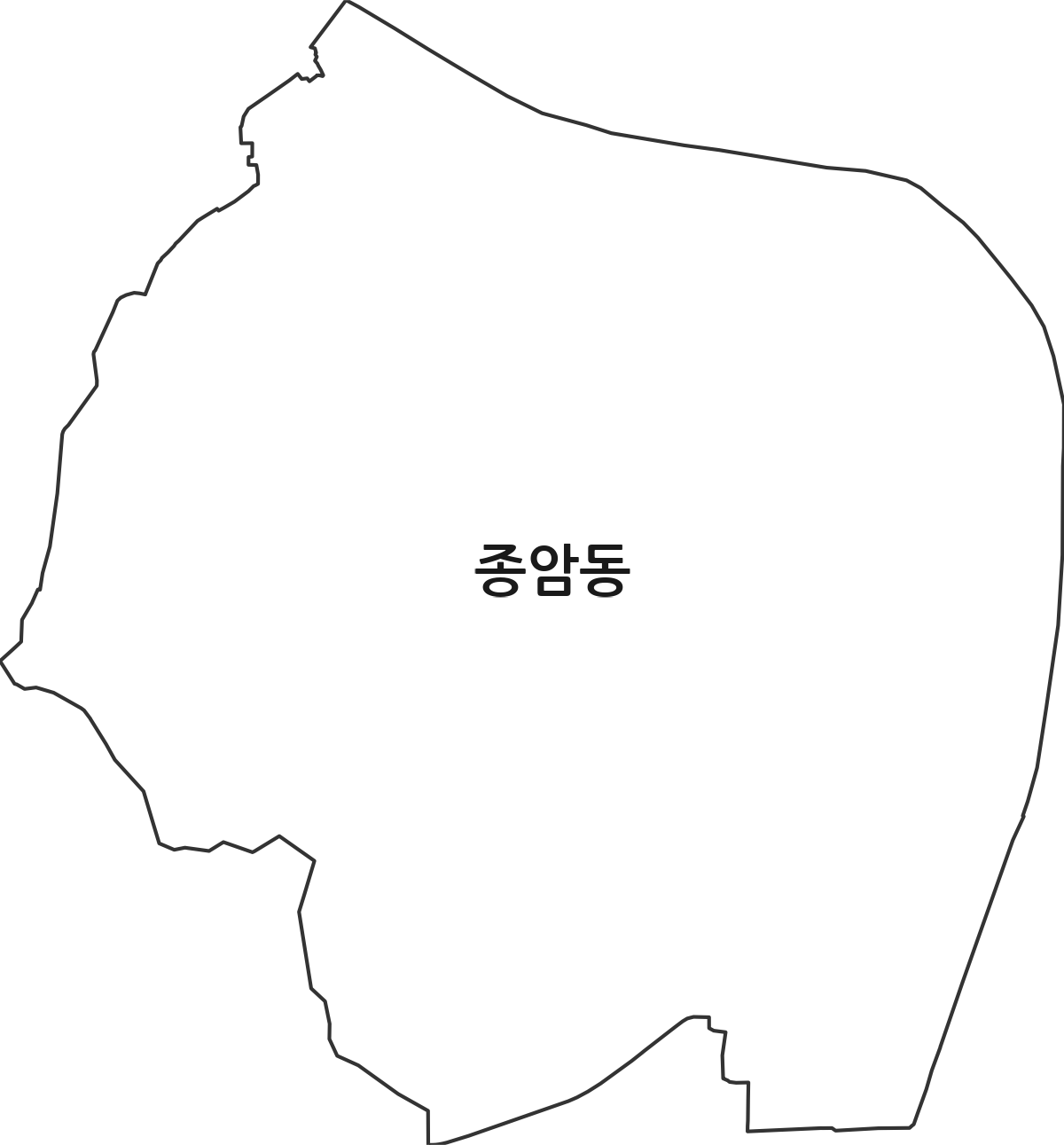 서울특별시 성북구 종암동 행정동 행정구역 경계 지도