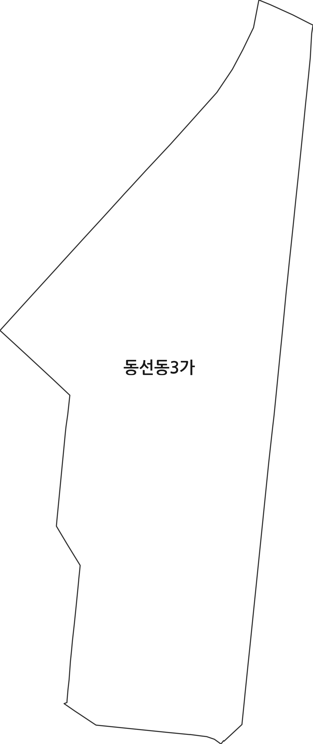 서울특별시 성북구 동선동3가 법정동 행정구역 경계 지도