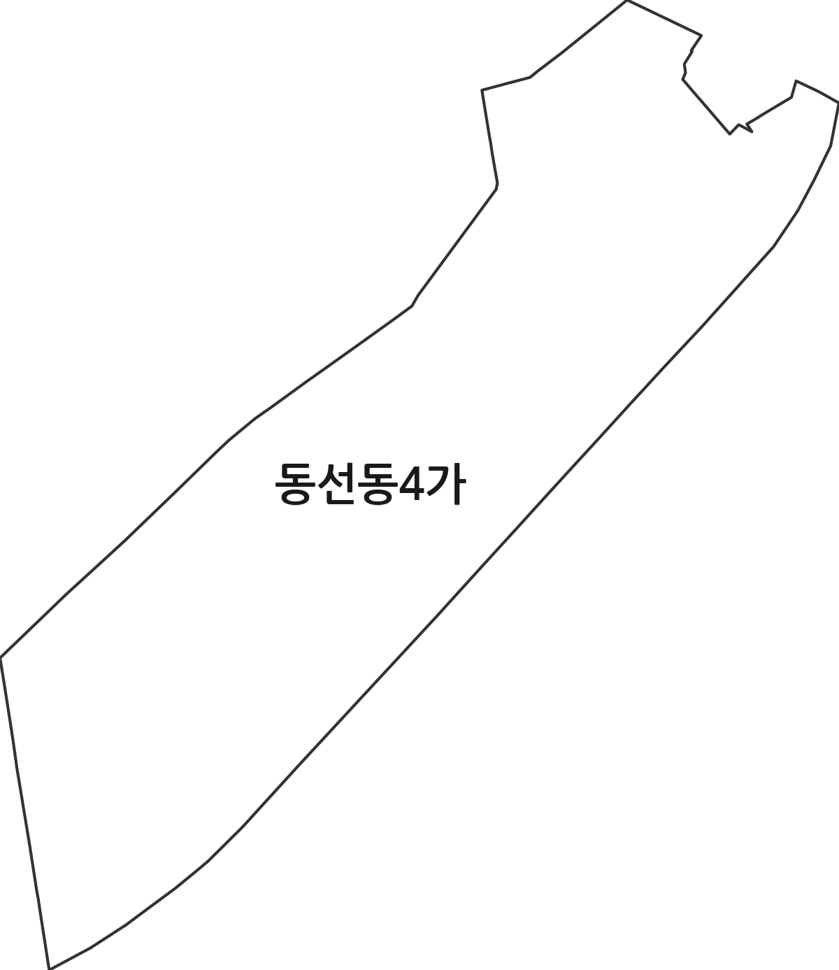 서울특별시 성북구 동선동4가 법정동 행정구역 경계 지도