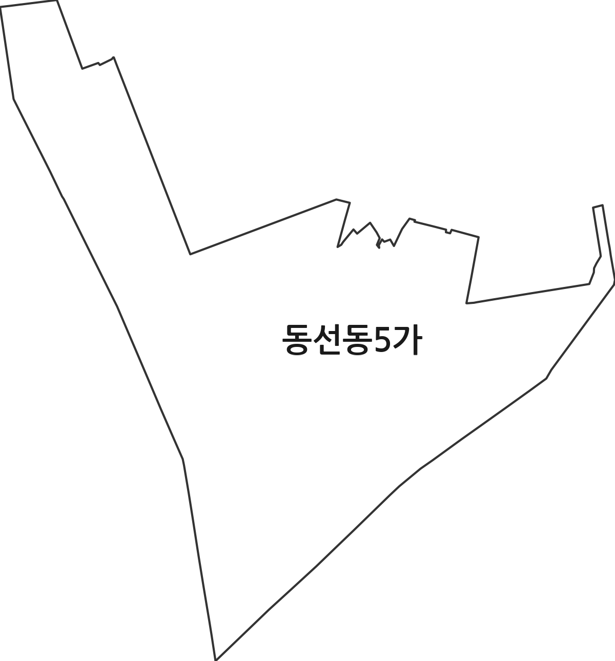 서울특별시 성북구 동선동5가 법정동 행정구역 경계 지도