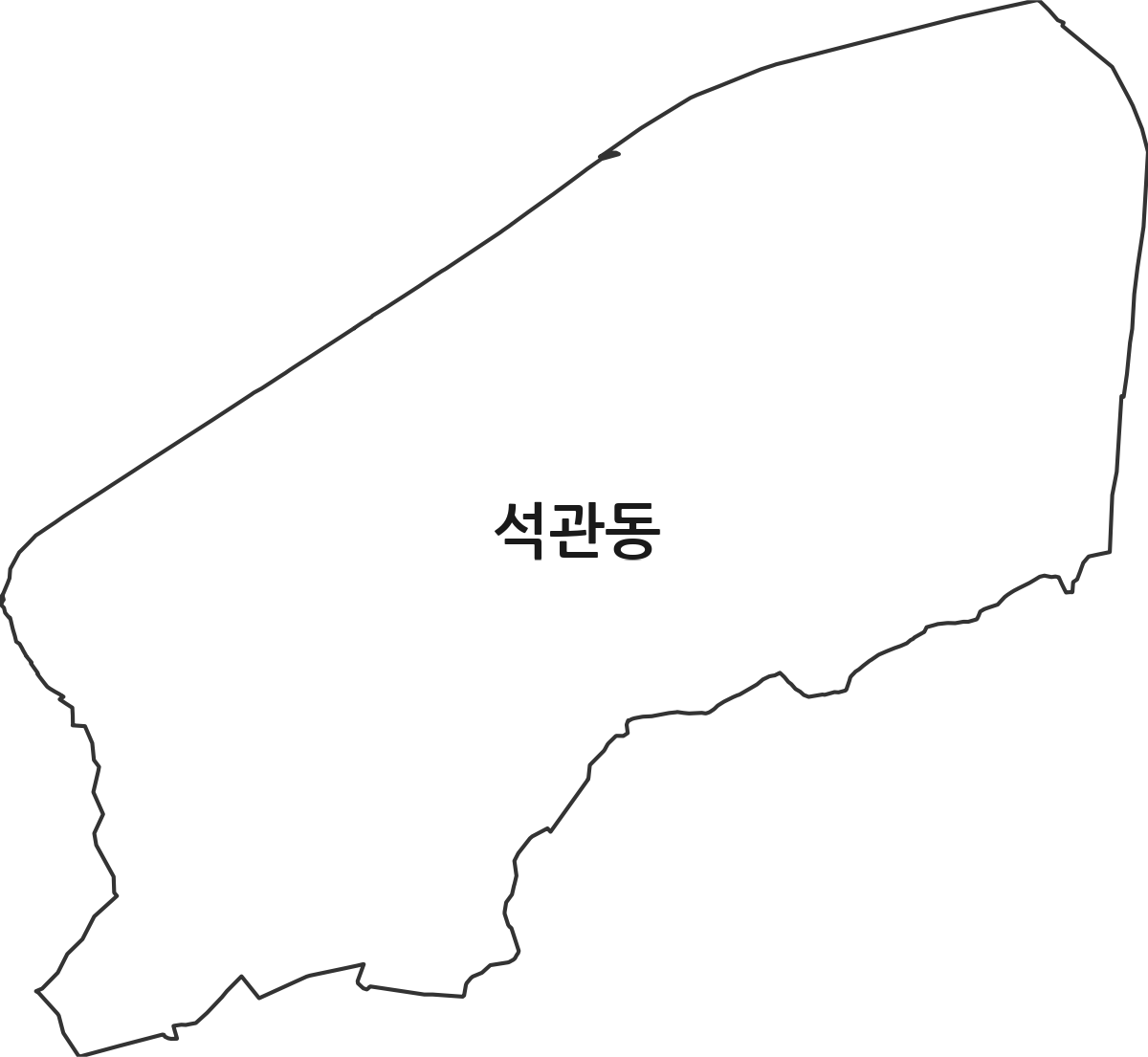 서울특별시 성북구 석관동 법정동 행정구역 경계 지도