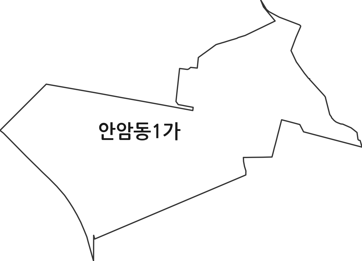 서울특별시 성북구 안암동1가 법정동 행정구역 경계 지도