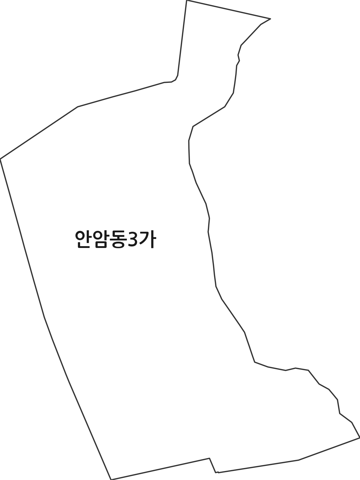 서울특별시 성북구 안암동3가 법정동 행정구역 경계 지도