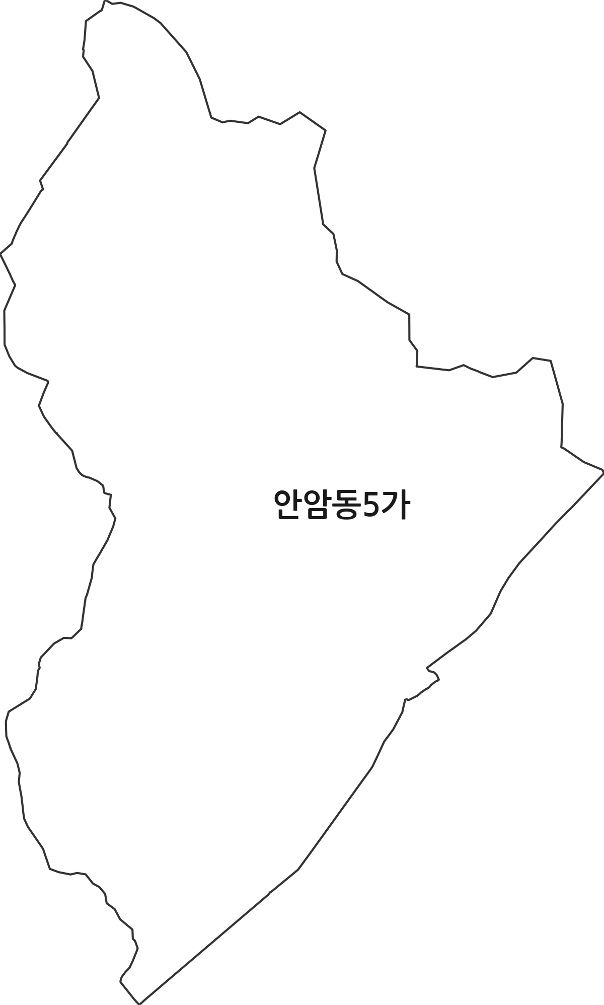 서울특별시 성북구 안암동5가 법정동 행정구역 경계 지도
