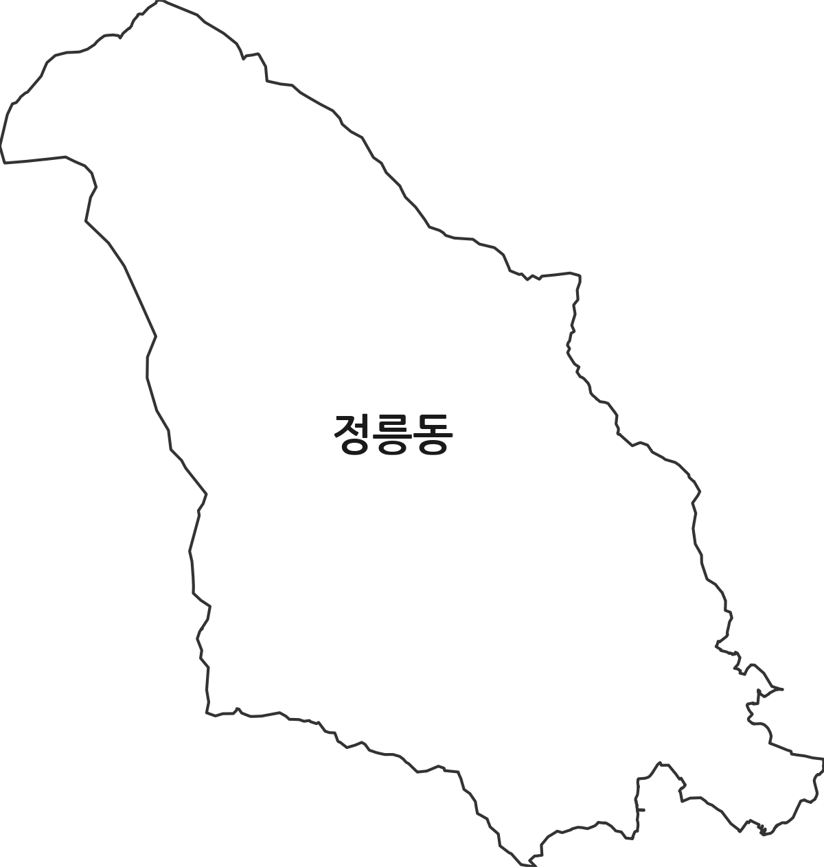 서울특별시 성북구 정릉동 법정동 행정구역 경계 지도