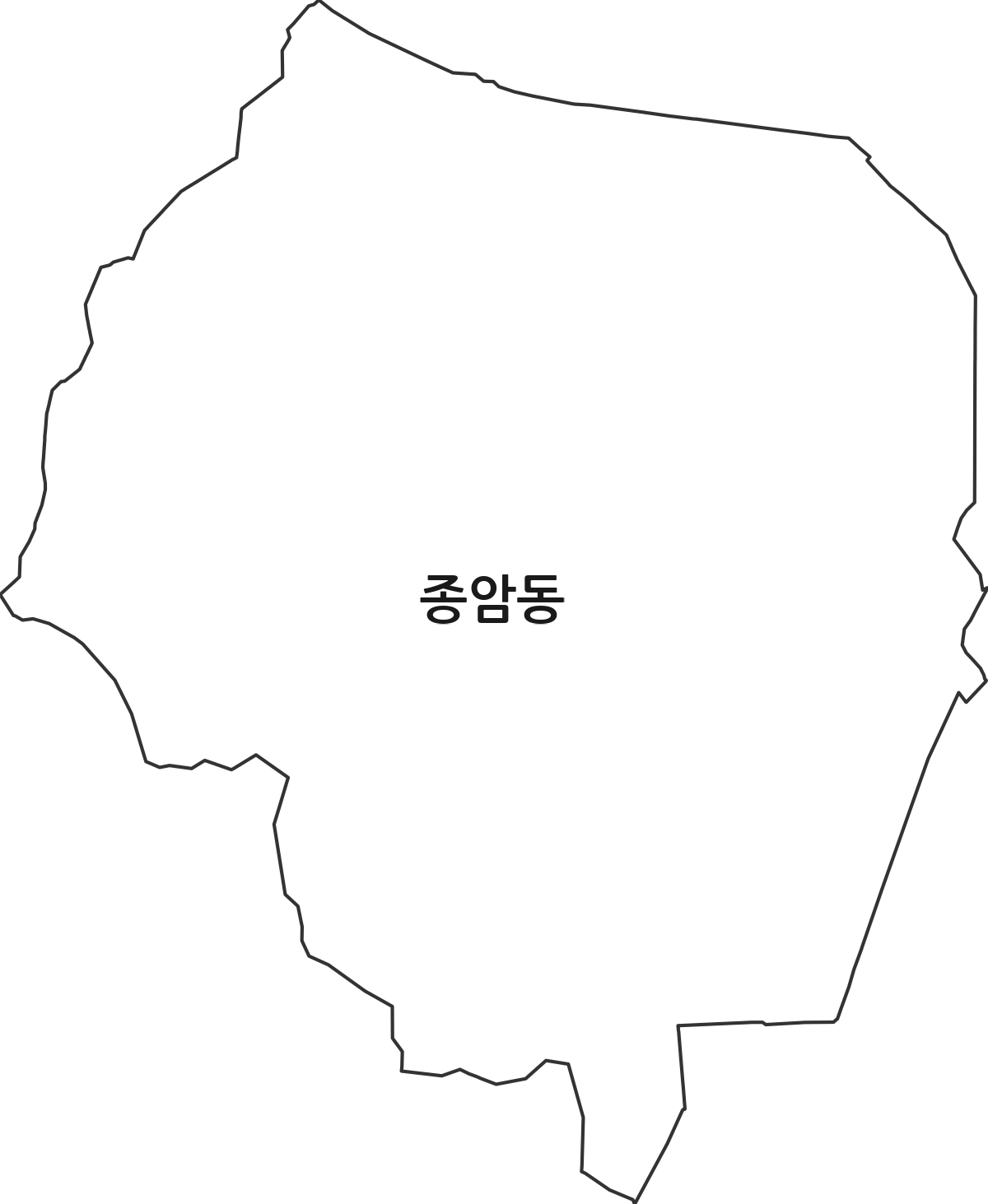 서울특별시 성북구 종암동 법정동 행정구역 경계 지도