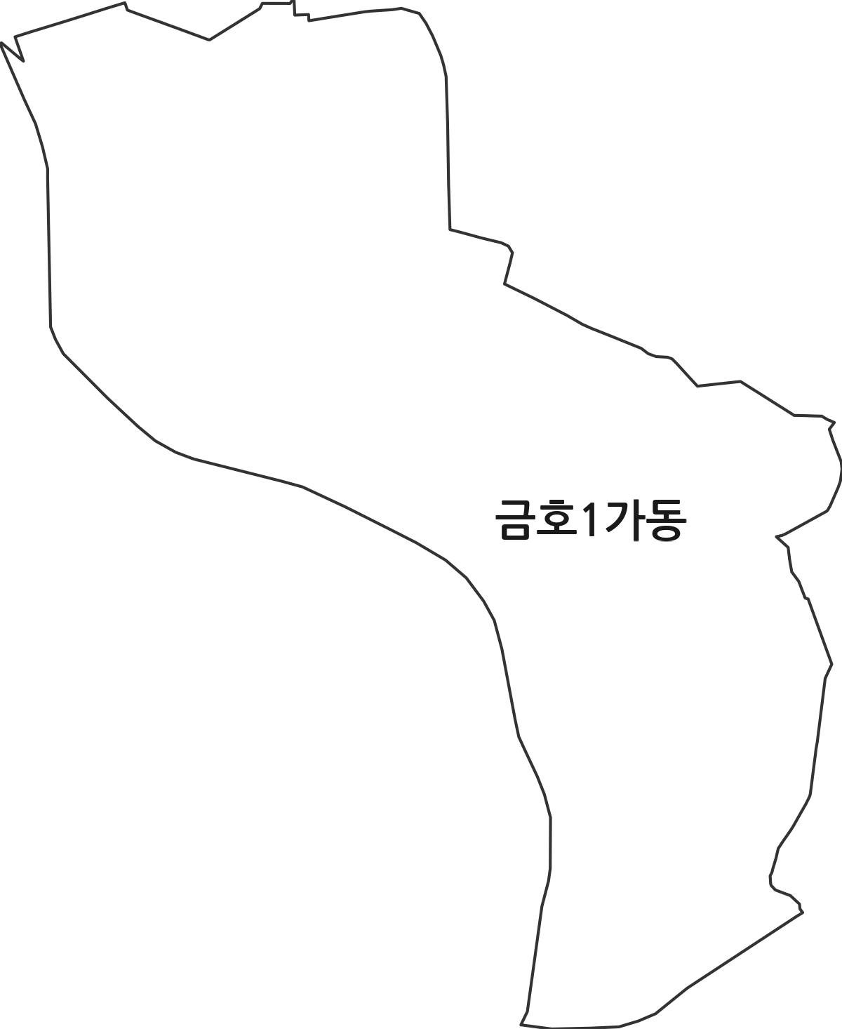 서울특별시 성동구 금호1가동 행정동 행정구역 경계 지도