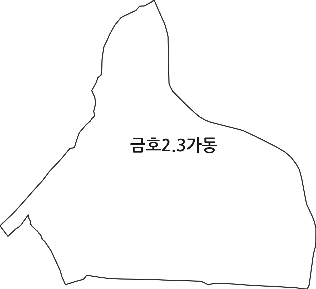 서울특별시 성동구 금호2.3가동 행정동 행정구역 경계 지도