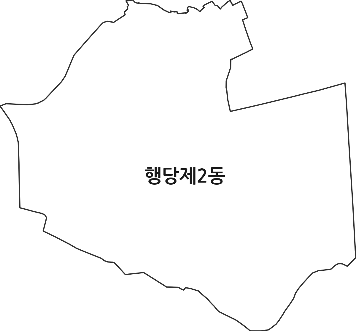 서울특별시 성동구 행당제2동 행정동 행정구역 경계 지도