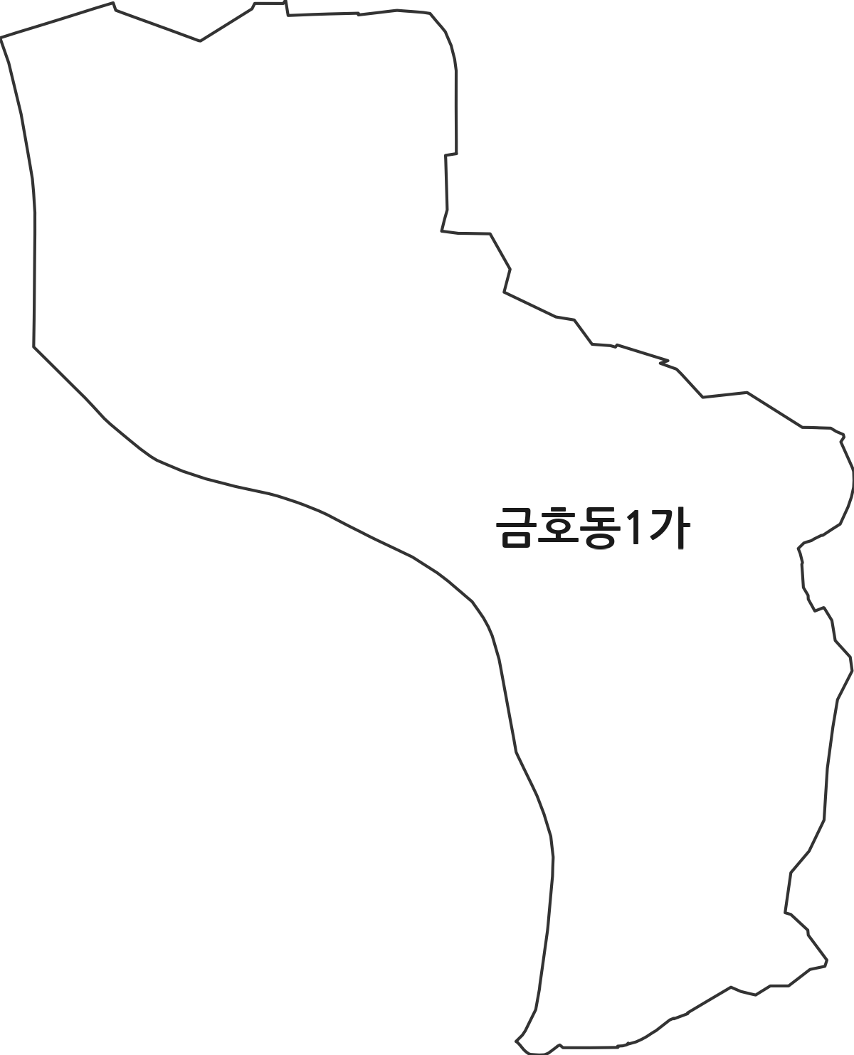 서울특별시 성동구 금호동1가 법정동 행정구역 경계 지도