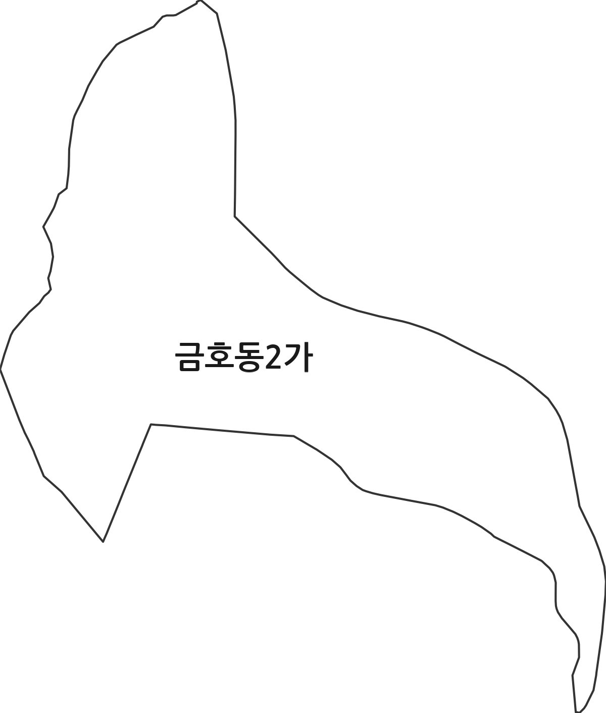 서울특별시 성동구 금호동2가 법정동 행정구역 경계 지도
