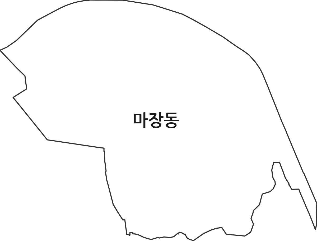 서울특별시 성동구 마장동 법정동 행정구역 경계 지도