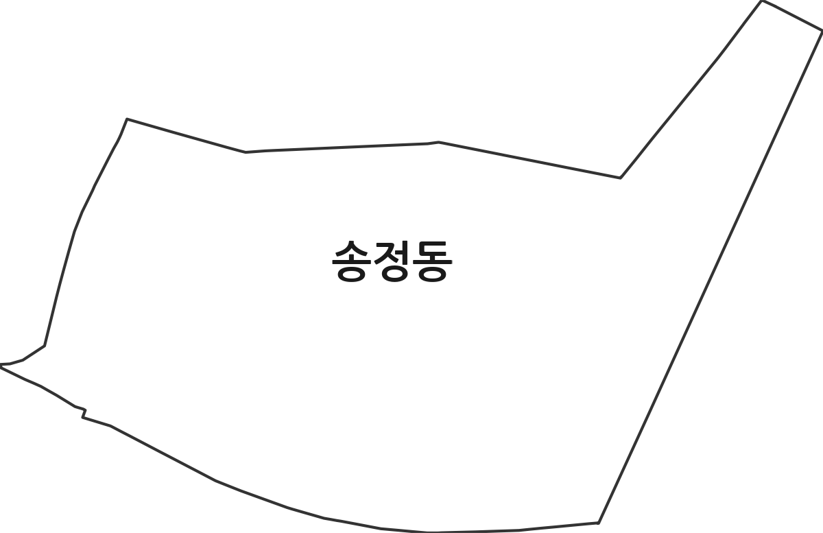 서울특별시 성동구 송정동 법정동 행정구역 경계 지도
