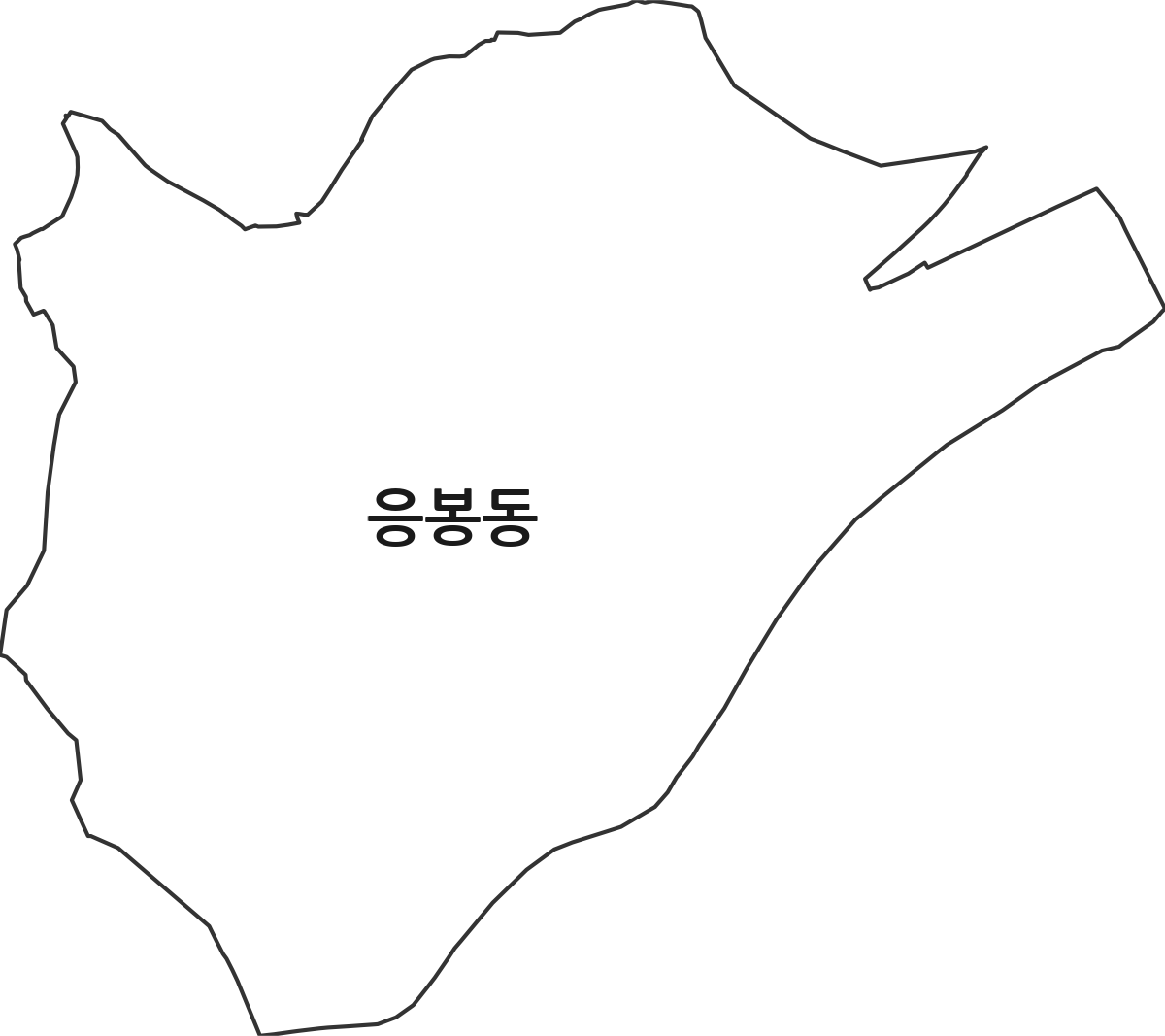 서울특별시 성동구 응봉동 법정동 행정구역 경계 지도
