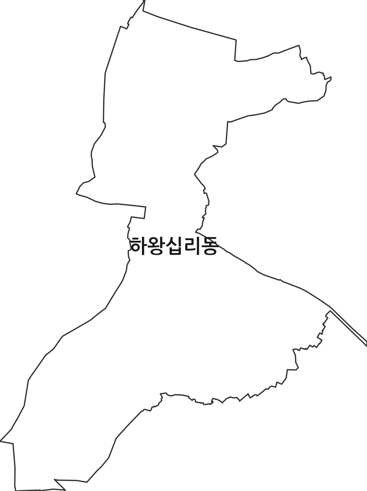 서울특별시 성동구 하왕십리동 법정동 행정구역 경계 지도